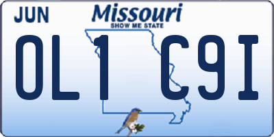 MO license plate OL1C9I