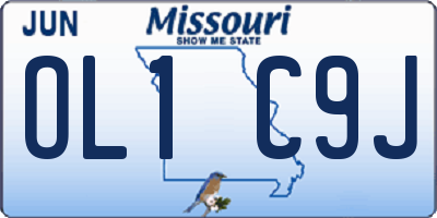 MO license plate OL1C9J