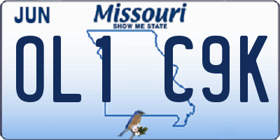 MO license plate OL1C9K