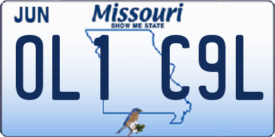 MO license plate OL1C9L