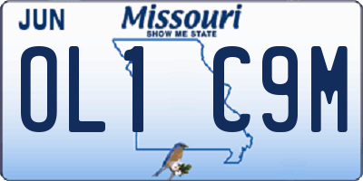 MO license plate OL1C9M
