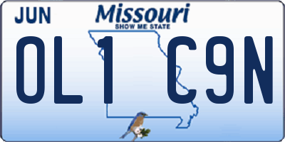MO license plate OL1C9N
