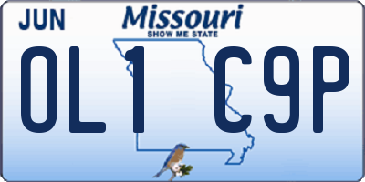 MO license plate OL1C9P