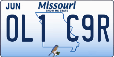 MO license plate OL1C9R