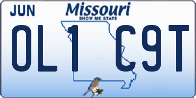 MO license plate OL1C9T