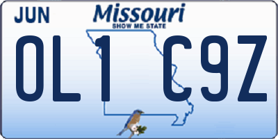 MO license plate OL1C9Z