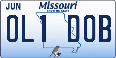 MO license plate OL1D0B