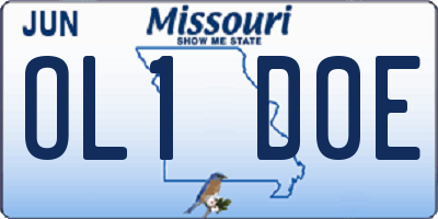 MO license plate OL1D0E