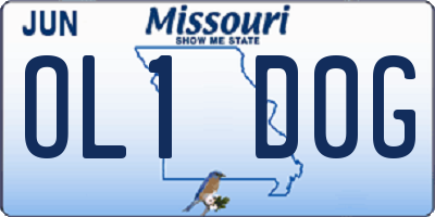 MO license plate OL1D0G