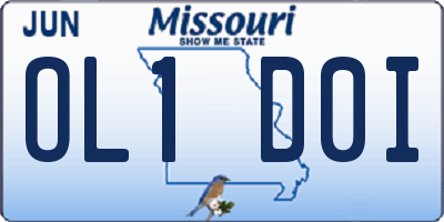 MO license plate OL1D0I