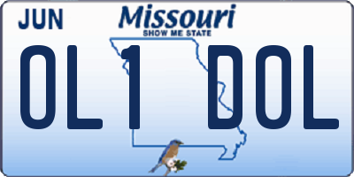 MO license plate OL1D0L