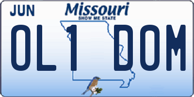 MO license plate OL1D0M