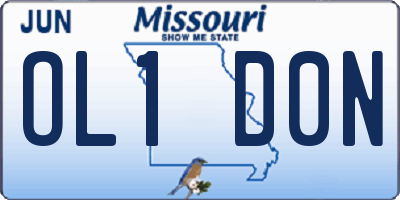 MO license plate OL1D0N