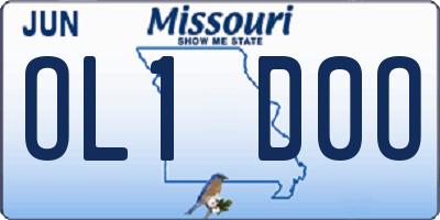 MO license plate OL1D0O