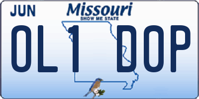 MO license plate OL1D0P