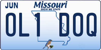 MO license plate OL1D0Q