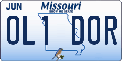 MO license plate OL1D0R