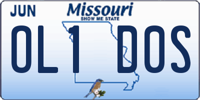 MO license plate OL1D0S
