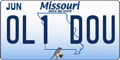 MO license plate OL1D0U