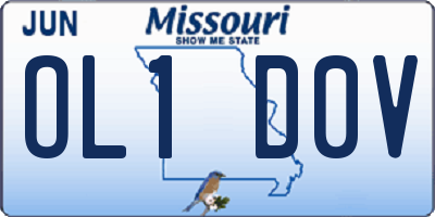 MO license plate OL1D0V