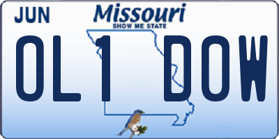 MO license plate OL1D0W