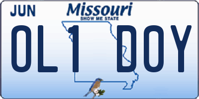 MO license plate OL1D0Y