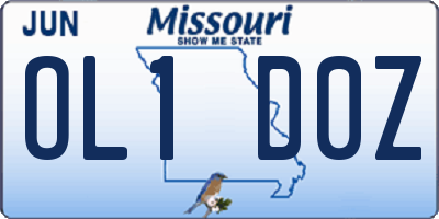MO license plate OL1D0Z