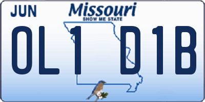 MO license plate OL1D1B