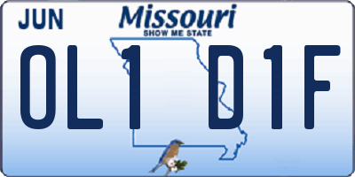 MO license plate OL1D1F