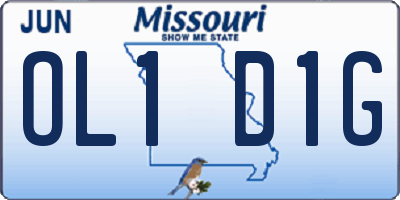 MO license plate OL1D1G