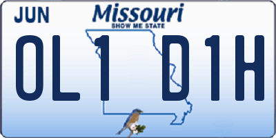 MO license plate OL1D1H