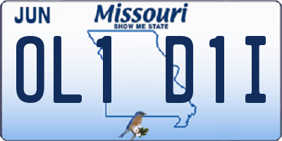 MO license plate OL1D1I