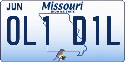 MO license plate OL1D1L