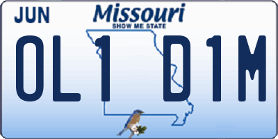 MO license plate OL1D1M