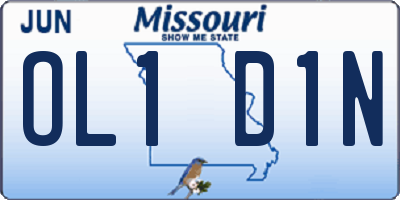MO license plate OL1D1N