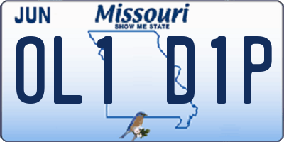 MO license plate OL1D1P