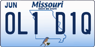 MO license plate OL1D1Q