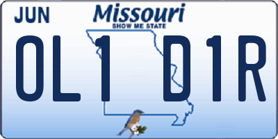 MO license plate OL1D1R