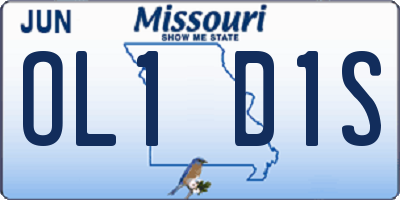 MO license plate OL1D1S