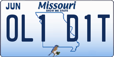 MO license plate OL1D1T