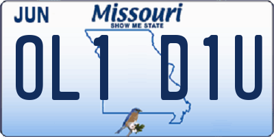 MO license plate OL1D1U