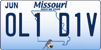 MO license plate OL1D1V