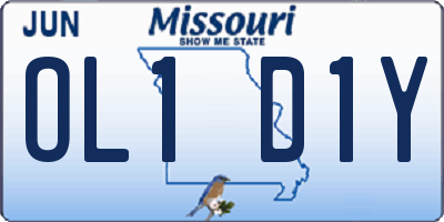 MO license plate OL1D1Y
