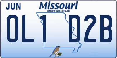 MO license plate OL1D2B