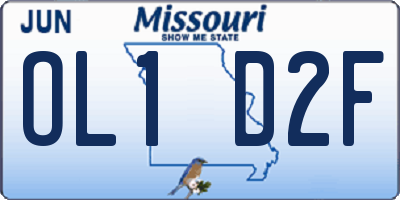 MO license plate OL1D2F