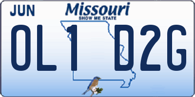 MO license plate OL1D2G