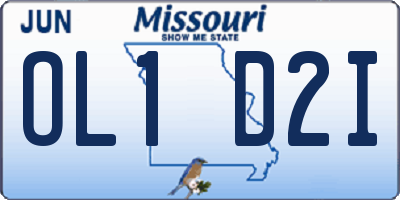 MO license plate OL1D2I
