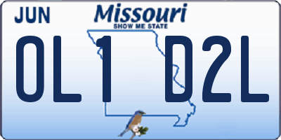 MO license plate OL1D2L