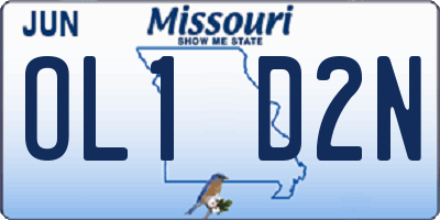 MO license plate OL1D2N
