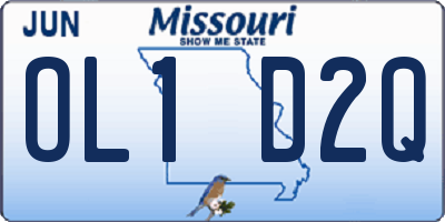 MO license plate OL1D2Q